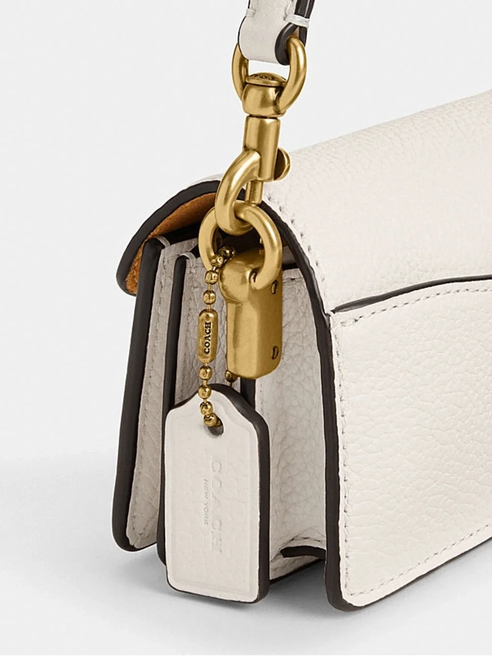 Coach Pebbled Leather Crossbody in Chalk with Gold Hardware - Picture 2 of 6